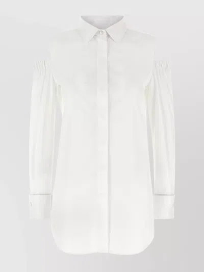 Max Mara 'ragni' Cold Shoulder Shirt In White