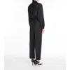Max Mara Ragusa Pleated Virgin Wool Utility Jumpsuit In Black