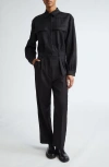 Max Mara Ragusa Pleated Virgin Wool Utility Jumpsuit In Black
