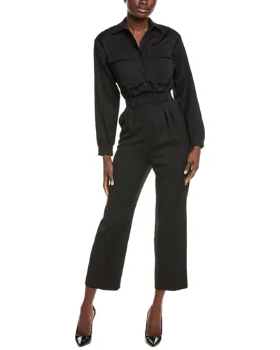 Max Mara Ragusa Wool Jumpsuit In Black