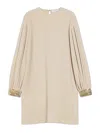 Max Mara Ramadam  Cady Blouse With Pleated Sleeves In Neutral