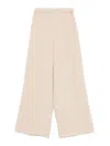 Max Mara Wool Wide Leg Trousers In Nude