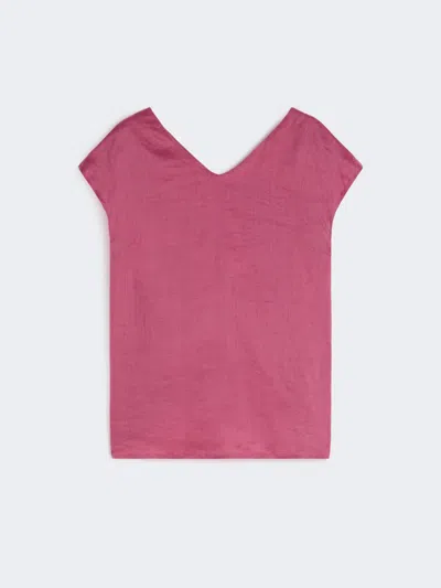 Max Mara Ramie Canvas Blouse In Pink