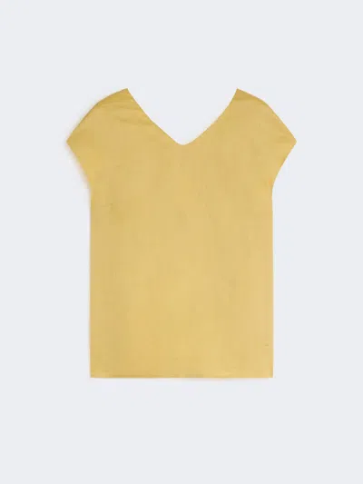 Max Mara Ramie Canvas Blouse In Yellow