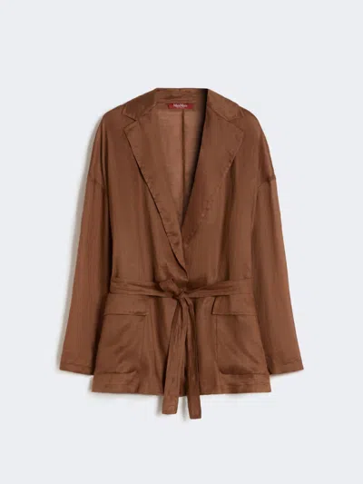 Max Mara Long Sleeve Casual Jacket In Brown