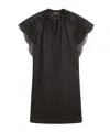 Max Mara Astor Short Dress In Ramie Canvas In Black