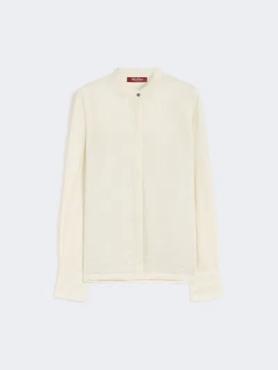 Max Mara Ramie Canvas Shirt In Neutral