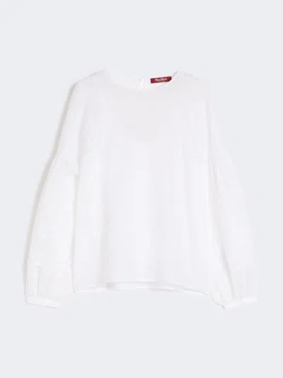 Max Mara Ramie Gauze Blouse In White