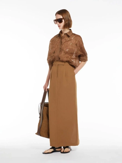 Max Mara Ramie Gauze Tunic In Brown