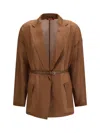 Max Mara Belted Jacket In Orange