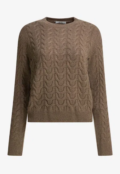 Max Mara Ramis Knitted Cashmere Sweater In Brown