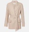 Max Mara Randers Wool, Silk, And Cashmere Blazer In White