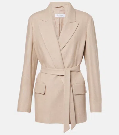 Max Mara Randers Wool, Silk, And Cashmere Blazer In White