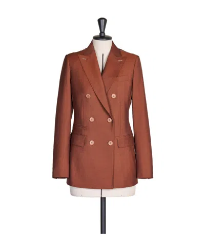 Max Mara Ranghi Logo Suit Jacket In Brown