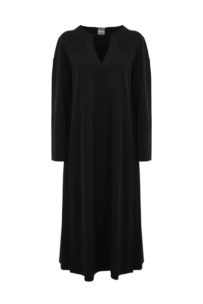 Max Mara Rapace Jersey Dress In Nero