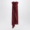Max Mara Edolo Asymmetric Midi Dress With Cape In Animal Print