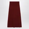 Max Mara Raspberry Skirt In Stretch Cashmere Knit In Burgundy
