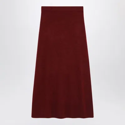 Max Mara Raspberry Skirt In Stretch Cashmere Knit In Burgundy