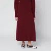 Max Mara Raspberry Skirt In Stretch Cashmere Knit In Burgundy