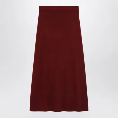 Max Mara Raspberry Skirt In Stretch Cashmere Knit In Burgundy