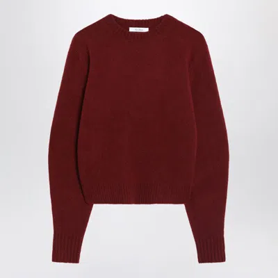 Max Mara Raspberry Sweater In Stretch Knit In Burgundy