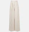 Max Mara Rauche High-rise Linen Wide-leg Pants In Grey