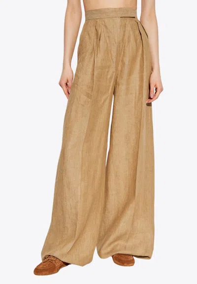 Max Mara Rauche Linen Wide-leg Pants