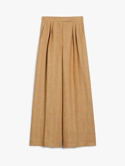 Max Mara Rauche Long Trouser Tobacco In Neutral