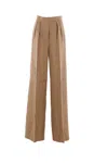 Max Mara Rauche Wide-leg Trousers In Cuoio