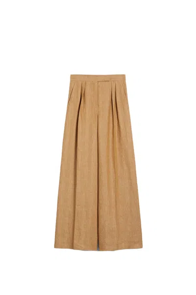 Max Mara Rauche Wide-leg Trousers In Brown