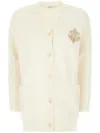 Max Mara Knit Cardigan With Ribbed Cuffs And Hem In Brown