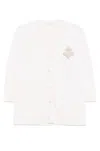 Max Mara Ravello Cardigan With Deep V-neck And Embroidered Emblem In White