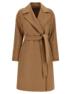 Max Mara Arona Belted Wool Coat In Brown