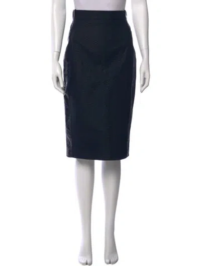 Pre-owned Max Mara Raw-edge Trim Knee-length Skirt In Black