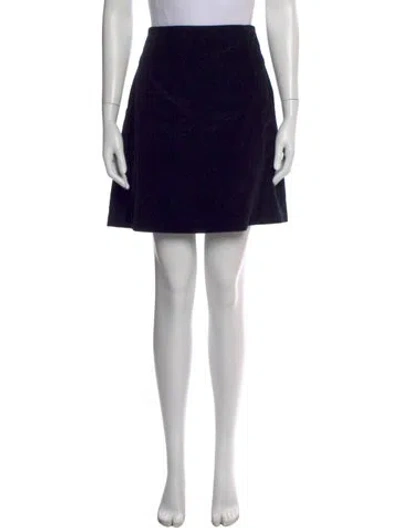 Pre-owned Max Mara Raw-edge Trim Mini Skirt In Blue