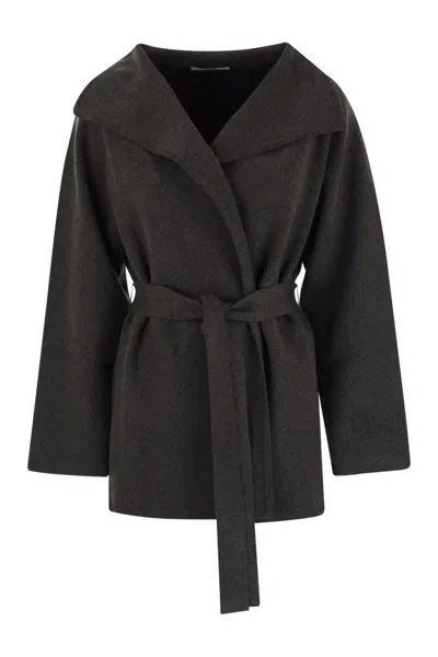 Max Mara Rea - Viscose And Wool Dressing Gown Coat In Black
