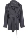 Max Mara Rea - Viscose And Wool Dressing Gown Coat In Gray