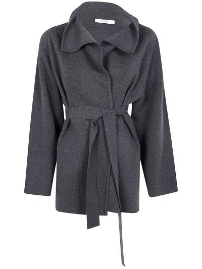 Max Mara Rea - Viscose And Wool Dressing Gown Coat In Gray