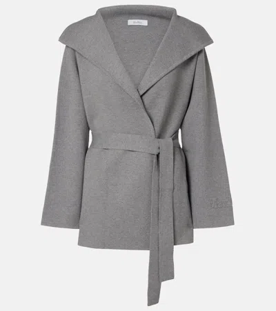 Max Mara Rea Belted Coat In Gray