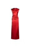 Max Mara Rea Long Sleeveless Dress In Red