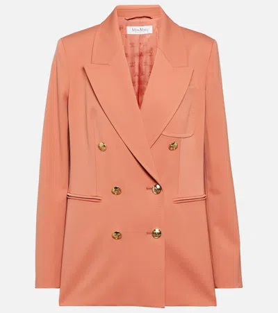 Max Mara Double-breasted Wool-blend Twill Blazer In Antique Rose