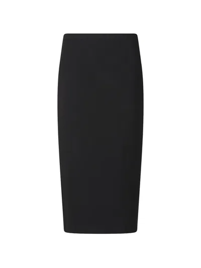 Max Mara Rear-slit Skirt In Black