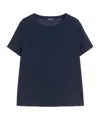 Max Mara Satin T-shirt In Blue