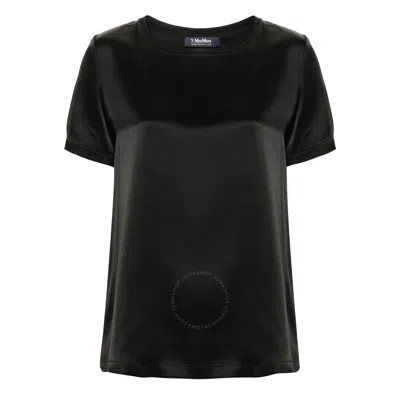 Max Mara Rebecca Satin Finish T-shirt In Black