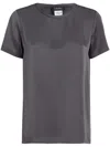 Max Mara Dida Silk Satin Top In 灰色