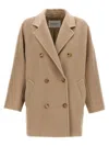 Max Mara Womens Camel Rebus Notch-lapel Relaxed-fit Wool And Cashmere Coat In Brown