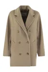 Max Mara Rebus Wool & Cashmere Short Coat In Ecru