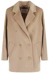 Max Mara Maxmara Rebus Wool Coat Camel In Brown