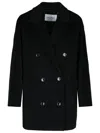 MAX MARA MAX MARA 'REBUS' BLACK WOOL AND CAHSMERE BLEND COAT