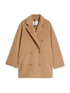Max Mara Womens Camel Rebus Notch-lapel Relaxed-fit Wool And Cashmere Coat In Camel